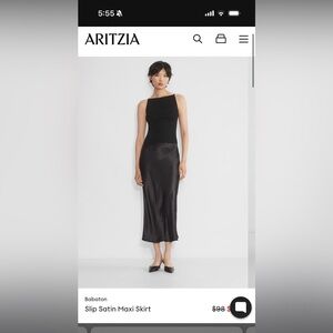 Aritza Babaton satin silk maxi skirt size 6 black